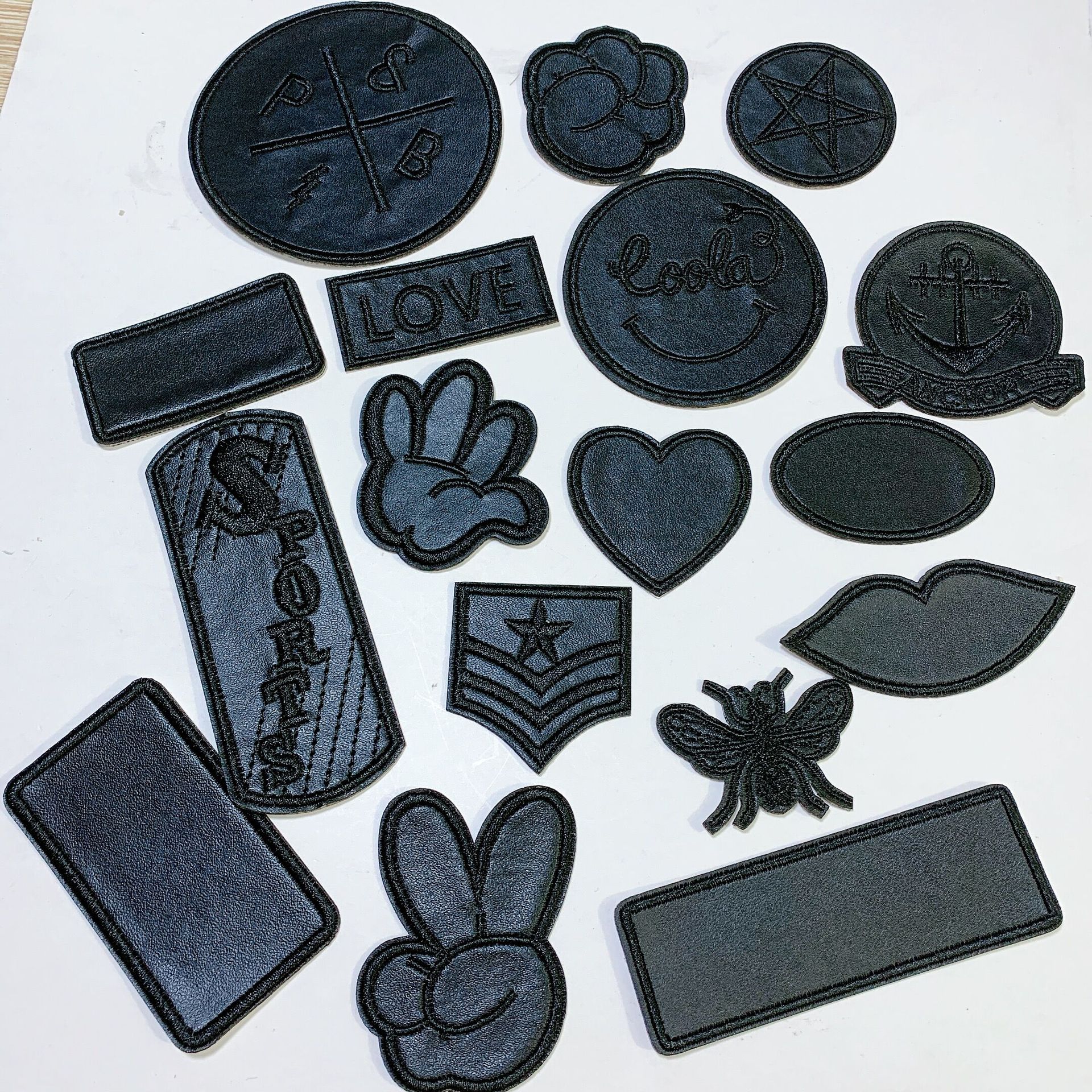 Black Leatherette Patches