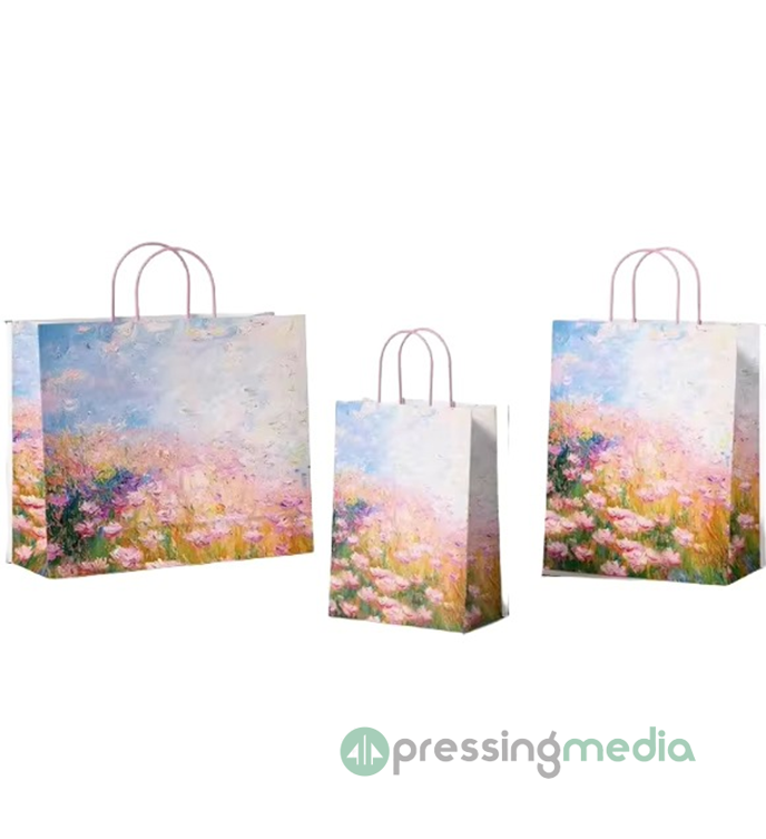 100gsm Recycled Kraft Paper Bags with Reinforced Bottom and Paper Rope Handles - Image 3