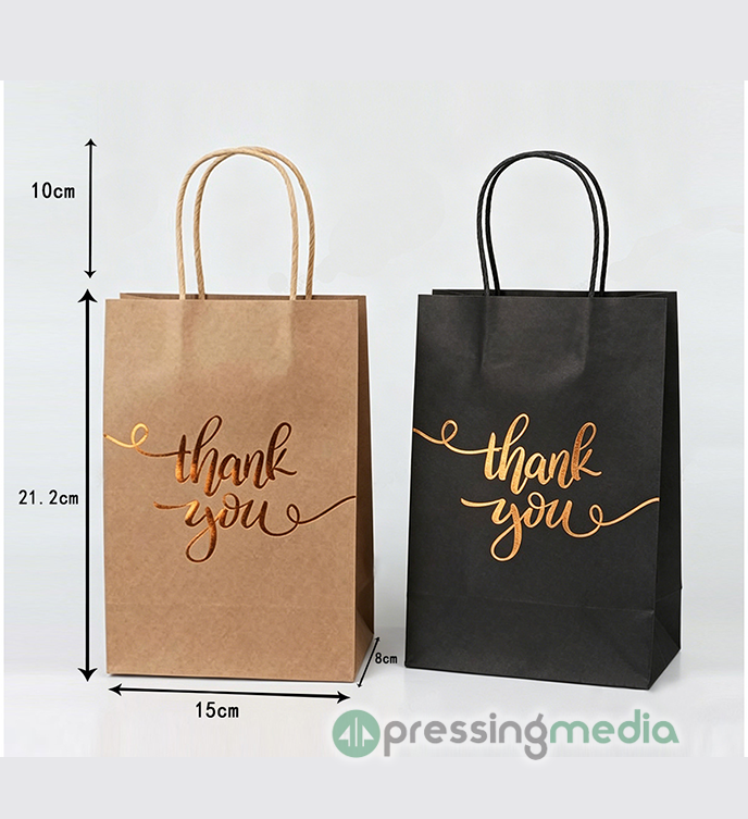 100gsm Recycled Kraft Paper Bags with Reinforced Bottom and Paper Rope Handles - Image 4