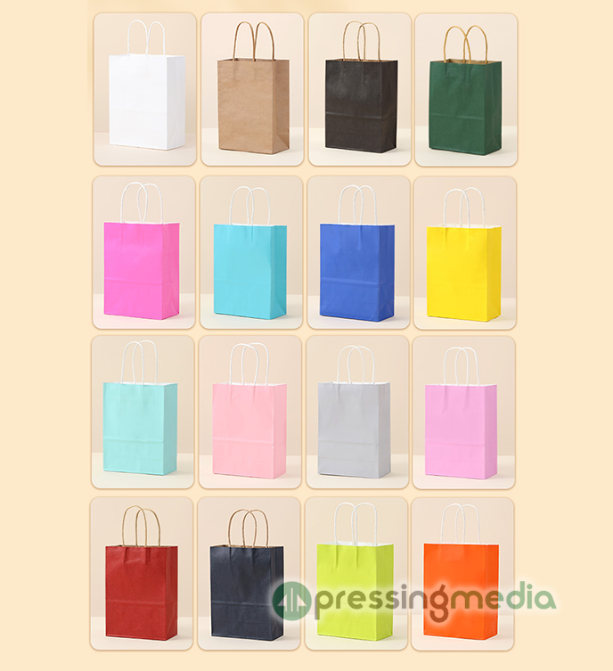 100gsm Recycled Kraft Paper Bags with Reinforced Bottom and Paper Rope Handles - Image 6